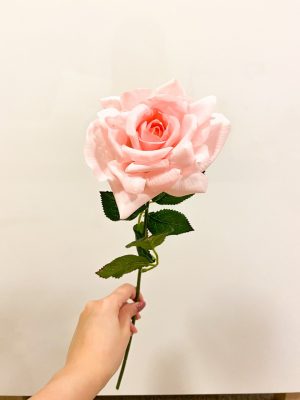 Real Touch Faux Pale Pink Rose Stem
