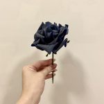 Real Touch Midnight Blue Large Rose Head